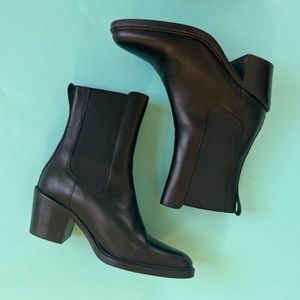 COS Black Leather Chelsea Boots Western Heel Size 39